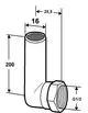 Winkelanschluss mit einem G 1/2 Gewinde und einem Durchmesser von 16 mm. Gezeigt ist der Anschluss für Kombi-Kupplungen von IMI Hydronic Engineering.